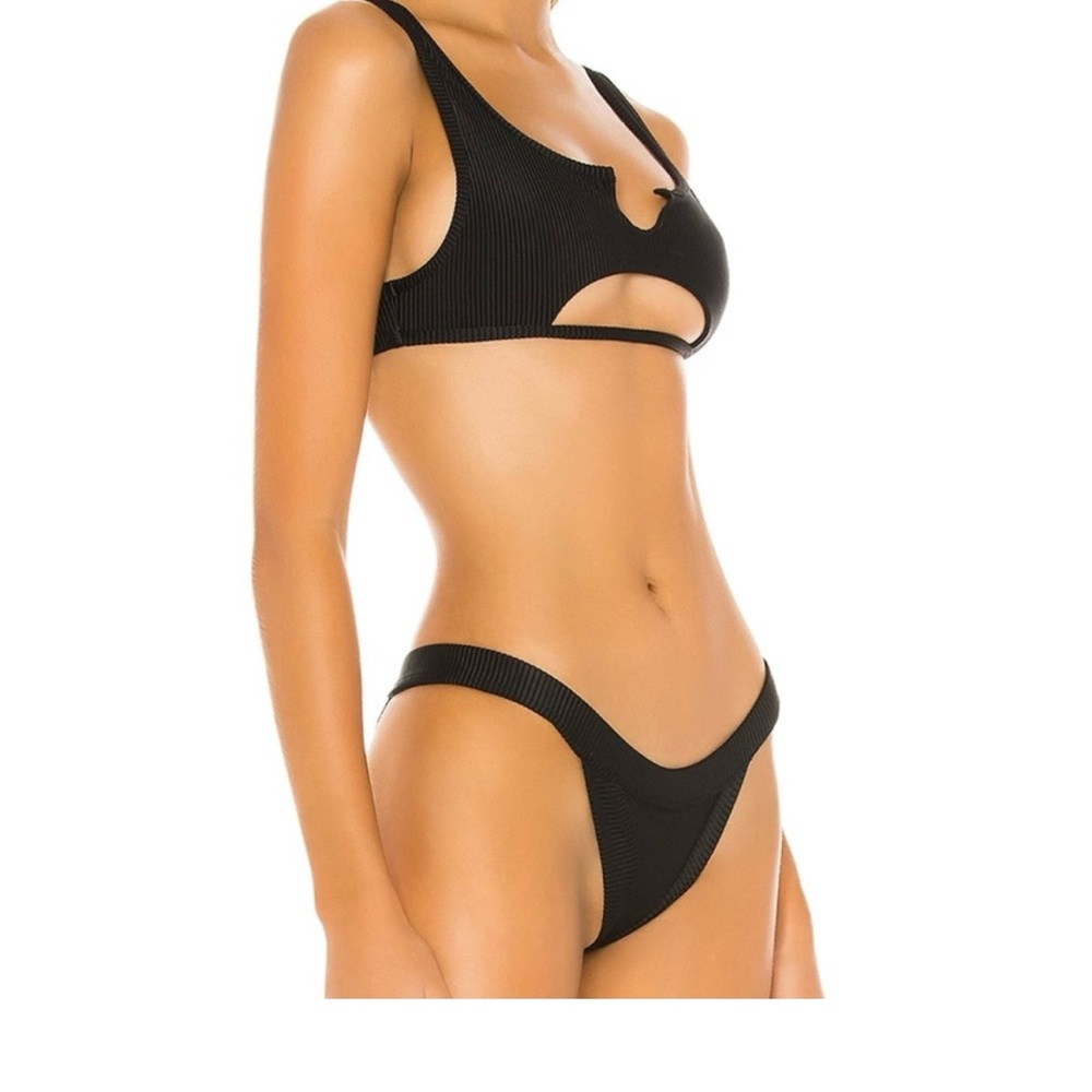 Frankie’s Bikinis Cole Top and Bottom in Navy.